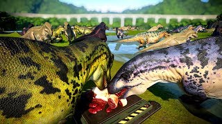 🌍 Jurassic World Evolution  100 ACROCANTHOSAURUS Eating Meat  Dinosaurs Eating Together [upl. by Cy561]