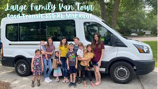 Large Family Van Tour  Ford Transit 350 XL Tour 15 Passenger [upl. by Enegue721]