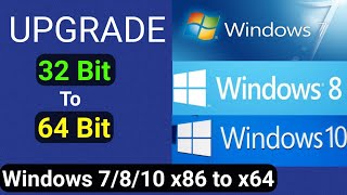 How to Upgrade WIndows 7 32Bit to WIndows 10 64Bit  Windows 7810 Explained [upl. by Frasco]