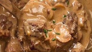 Slow Cooked Beef Stroganoff [upl. by Nerti]