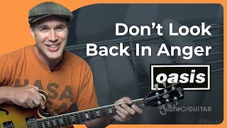 Dont Look Back In Anger by Oasis  Easy Guitar Lesson [upl. by Felty]