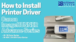 How to Install Printer Driver for Canon imageRUNNER Advance Series [upl. by Cordeelia]