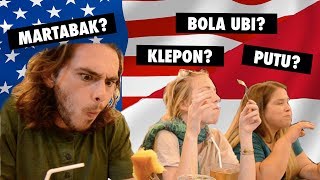 AMERICANS TRY INDONESIAN STREET FOOD [upl. by Eidolem]