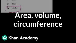 CA Geometry Area circumference volume  Worked examples  Geometry  Khan Academy [upl. by Anilys430]