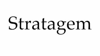 How to Pronounce Stratagem [upl. by Waterman]