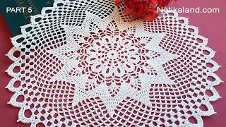 CROCHET How to crochet doily EASY Tutorial Part 5 19 27 round [upl. by Burwell]