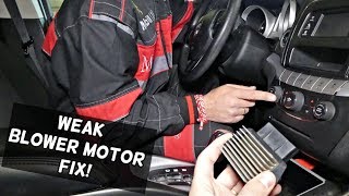 BLOWER MOTOR FAN WEAK LOW AIR FLOW FIX [upl. by Llirret53]