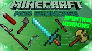 Spartan Weapons Minecraft Mod Showcase Medieval weaponry [upl. by Onaivatco753]