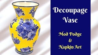 DIY Decoupage Vase  How To Tutorial [upl. by Schluter]