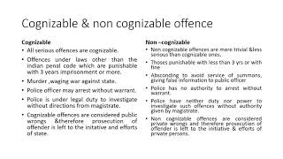 Cognizable amp non cognizable offence [upl. by Fe]