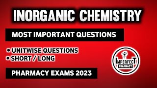 Pharmaceutical Inorganic Chemistry Important Questions  B Pharma First Semester [upl. by Sukey]