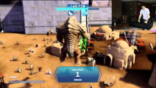 Star Wars Kinect Rancor Rampage Playthrough 1 [upl. by Seely]