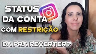 COMO REVERTER STATUS DA CONTA D0 INSTAGRAM COM RESTRIÇAO [upl. by Aihsenyt]