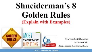 HCI 52 Shneiderman’s 8 Golden Rules with Examples [upl. by Kessiah]