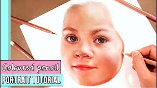 Coloured Pencil Portrait Tutorial How to Draw a Face in Coloured Pencil  Part 1 [upl. by Bert]