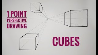 1 Point Perspective Cube Drawing for Beginners [upl. by Ojyllek]