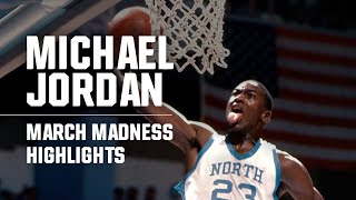 Michael Jordan NCAA tournament highlights top plays [upl. by Akkim]