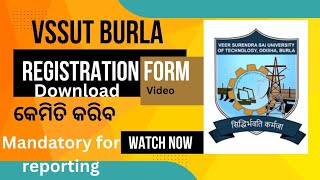 VSSUT BURLA REGISTRATION FORM DOWNLOAD VIDEO I [upl. by Bass]