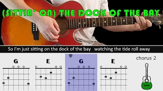 Easy play along series  SITTIN ON THE DOCK OF THE BAY  Guitar chords amp lyrics  Otis Redding [upl. by Sadoc652]