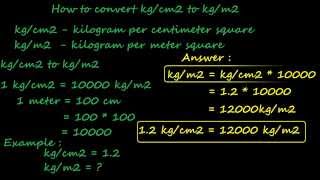 how to convert kgcm2 to kgm2  pressure converter [upl. by Virgy]