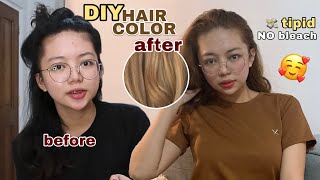 DIY HAIR COLOR NO BLEACH  Tipid amp Easy [upl. by Annaynek]