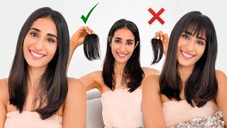 How To  Clipin Bangs  Light amp Dense Hair Bangs  Bang Hair Extensions  Hair Extensions India [upl. by Karalynn]