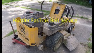 Hustler Fastrak Blade and Pump Belts Service [upl. by Aketal]