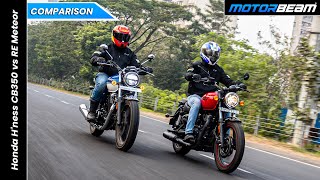 Battle Of The Modern Classics  RE Meteor vs Honda Hness CB350  MotorBeam [upl. by Eltsryk]