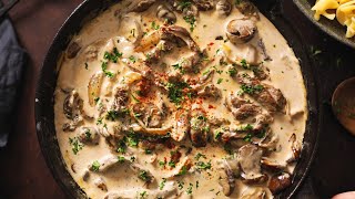 Easy Beef Stroganoff Recipe [upl. by Anewor]