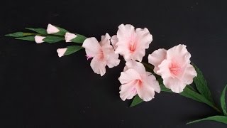 ABC TV  How To Make Gladiolus Flower From Crepe Paper  Craft Tutorial [upl. by Murat]