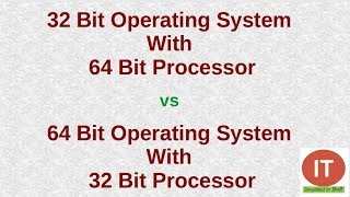 32 bit operating system with 64 bit CPU  64 bit operating system with 32 bit CPU Processor [upl. by Ridan922]