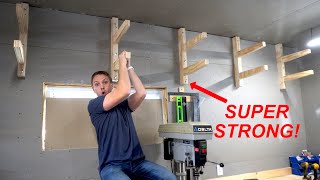 Super Strong Lumber Storage Rack  How To Build [upl. by Lanta201]