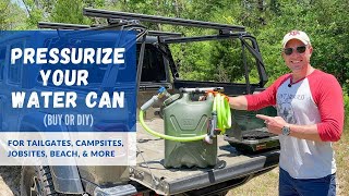 Pressurized Scepter Water Can Upgrade CAMP SHOWER JAGMTE Cap Review and How To DIY [upl. by Yras]