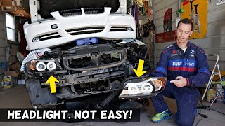 HEADLIGHT REPLACEMENT REMOVAL BMW E90 E91 E92 E93 [upl. by Nylhtac780]