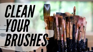 How to Clean Oil Painting Brushes  THE BEST WAY [upl. by Beyer]