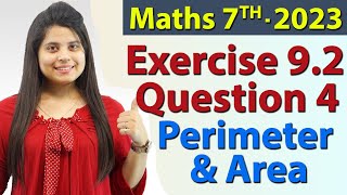 Q 4 Ex 92  Perimeter and Area  Chapter 9  Maths Class 7th  NCERT New Syllabus 2023 CBSE [upl. by Hannah]