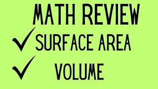 7th Grade Math Review Part 5  Surface Area and Volume [upl. by Kaycee]