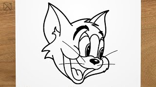 How to draw TOM Tom and Jerry step by step EASY [upl. by Corvese661]