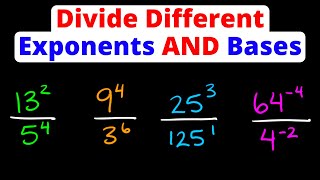 Dividing Exponents with Different Powers AND Bases  Eat Pi [upl. by Alisander]