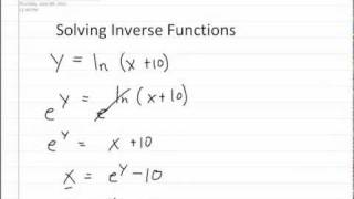 Inverse Function fx  lnx10 [upl. by Jovi921]