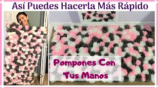 ALFOMBRA DE POMPONES De Lana  Hecha Con Las Manos [upl. by Saile]