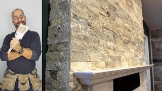 DIY How To Install Stone on Your Fireplace Easily [upl. by Adekan598]