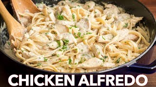 Chicken Fettuccine Alfredo Recipe  Easy Dinner [upl. by Dlareg]