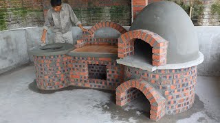 Outdoor Multifunc Wood Stove  How To Building  DIY Pizza Oven Making [upl. by Hannavas]