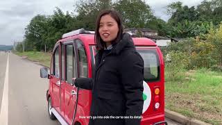 China mini electric car test drive  Introduction  review Minghong SEV 2 [upl. by Riddle]