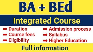 BA BEd course detail in Hindi  ba bed integrated course  fees  syllabus  admission process [upl. by Nawud]