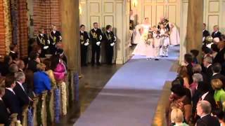 Royal Wedding Sweden  Crown Princess Victoria walks down the aisle [upl. by Shewmaker]