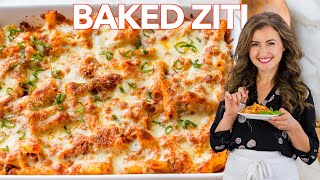 Baked ZITI Recipe  Easy PASTA CASSEROLE [upl. by Arahsal392]