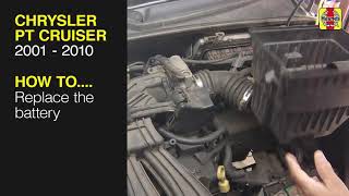 Chrysler PT Cruiser 2001  2010  Replace the battery [upl. by Odell223]