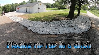 Placing Rip Rap In A Ditch [upl. by Haerdna]